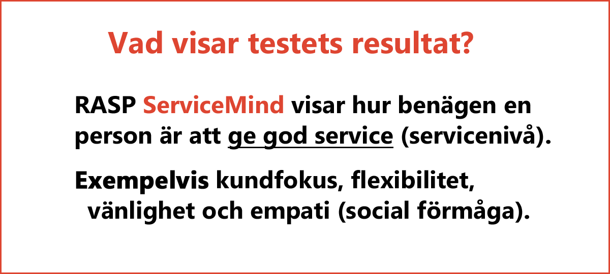 RASP ServiceMind - Vad visar testets resultat?