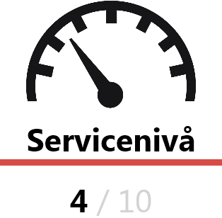 Servicenivå - Rekommenderas inte (rött)